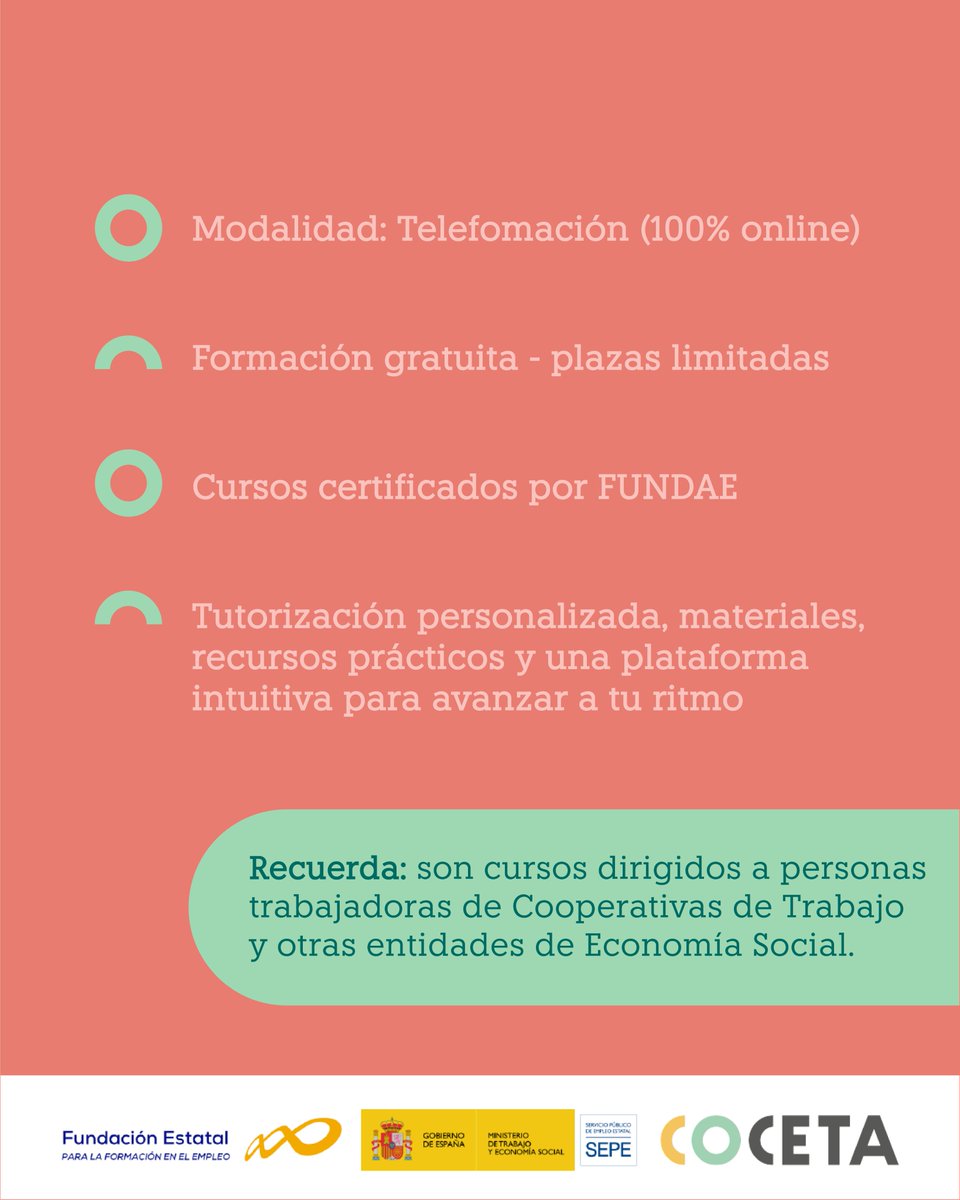 Coopsdetrabajo's tweet photo. 🚨 HOY es el día. Si estabas pensando en acreditarte como formador/a en teleformación, este es el momento de decidirte.👉 El curso #EMPIEZAHOY y solo quedan las últimas plazas.
✅ Formación de COCETA 100% online
✅ Financiada por @Fundae_es  y el #SEPE
✅ Acreditación oficial https://t.co/hCjPKQGXZV