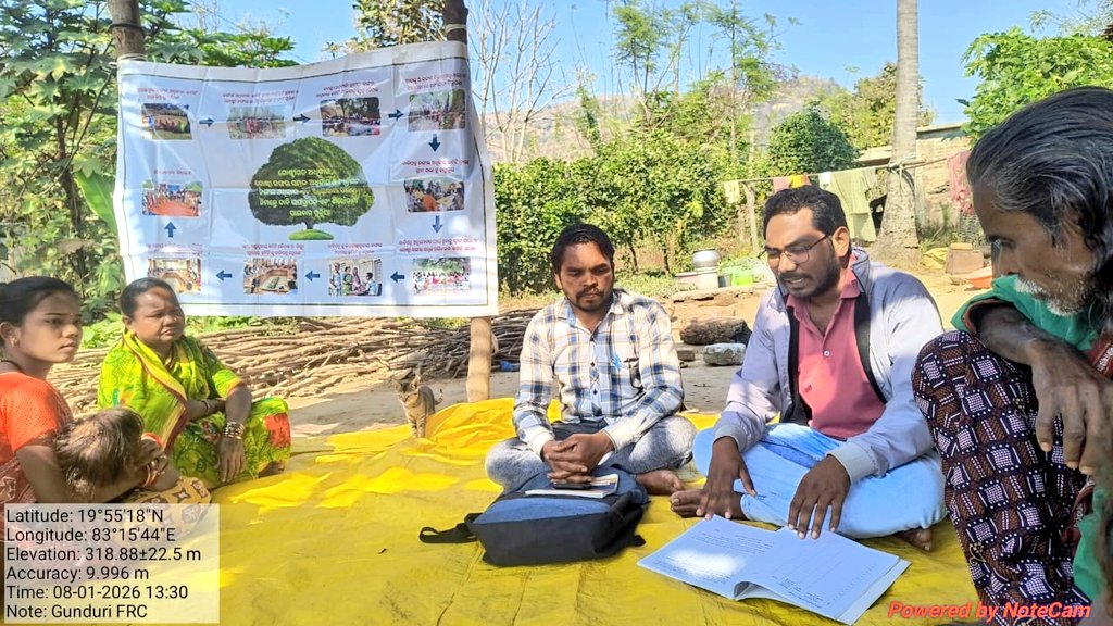 diary_Rural_Kld's tweet image. Visited Gunduri village, Lanjigarh Tahsil, interacted with Particularly Vulnerable Tribal Groups communities, and discussed IFR/CFR/CFRR rights under the Forest Rights Act, 2006, and socio-economic development through convergence of government schemes.#TribalRights #FRA