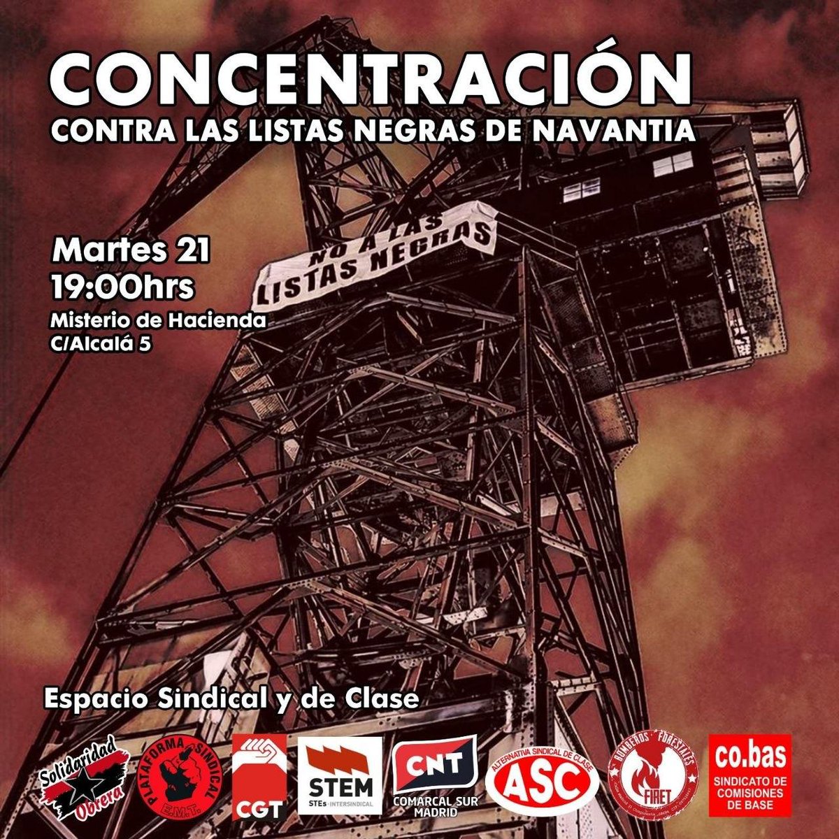 Esta tarde contra las prácticas mafiosas y de represión sindical en Navantia.