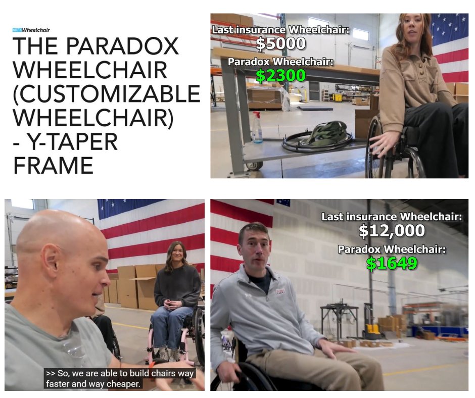 The Paradox Wheelchair made by Not-A-Wheelchair offers customizable manual wheelchairs at a much lower cost than other manual wheelchair manufacturers. 
Watch (users share their prices): spinalpedia.com/community/vide…
#notawheelchair #lightweightwheelchair #AffordableMedical