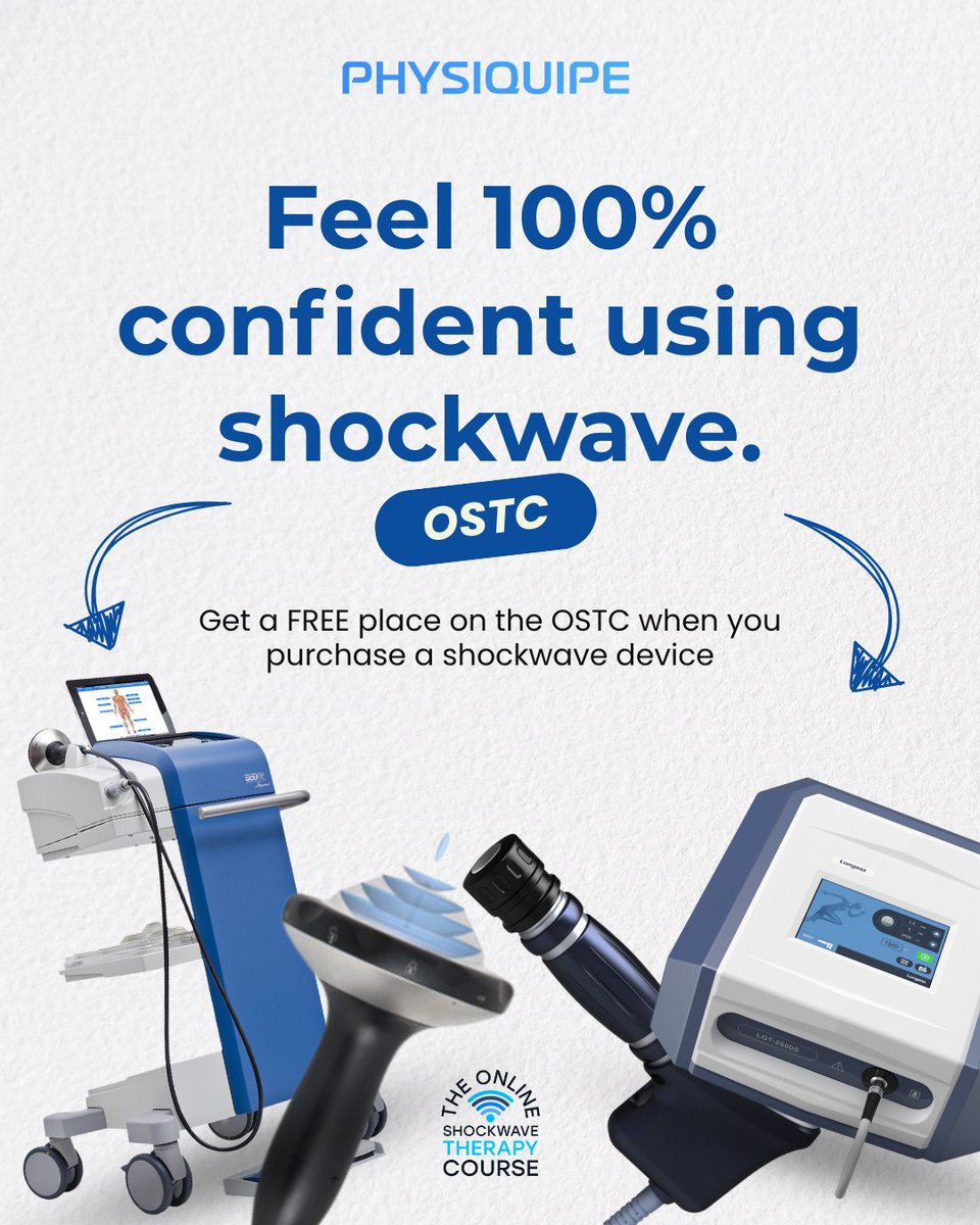 physiquipe's tweet image. Ever felt unsure about:
❓ Treatment settings
❓ Patient selection
❓ Protocols

You’re not alone.

That’s exactly why we created OSTC.

And right now, it’s FREE with every shockwave device.

👉 Go from uncertainty → confidence

#ostc #shockwave #education #feel100 #msk