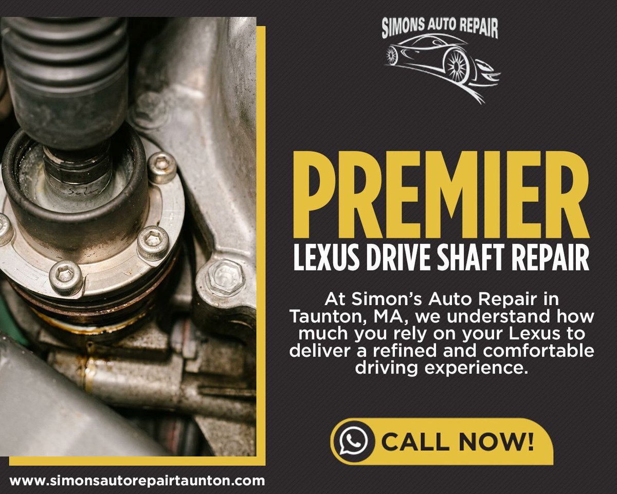 simonautorepair's tweet image. 🚗 Feeling vibration or roughness in your Lexus? It may be time for a Lexus driveshaft repair. 🔧 Simon’s Auto Repair in Taunton, MA, helps restore smooth performance, comfort, and confidence behind the wheel.

🌐 simonsautorepairtaunton.com/services/?utm_…

#Lexusdriveshaftrepair #SimonsAutoRepair