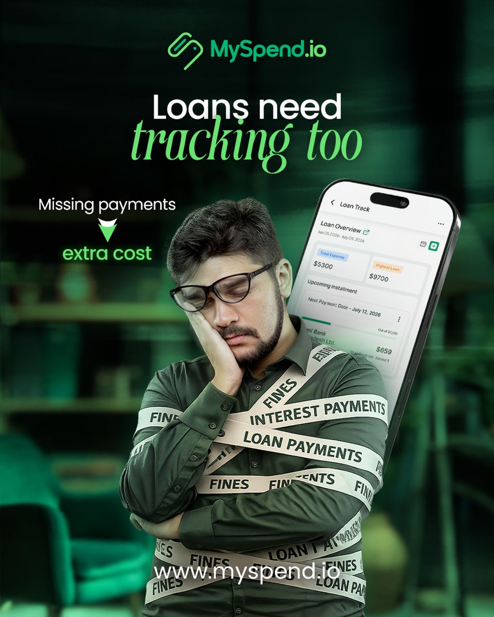 myspendio's tweet photo. Stop guessing your dues. Start tracking them smartly.

With MySpend, you stay ahead:
• Track all your loans in one place
• Get reminders before due dates
• Avoid late fees &amp; hidden charges
• Know exactly what you owe — anytime

Visit: 🌐 https://t.co/Pv3D6NHl21 https://t.co/pHshBrE5Mj