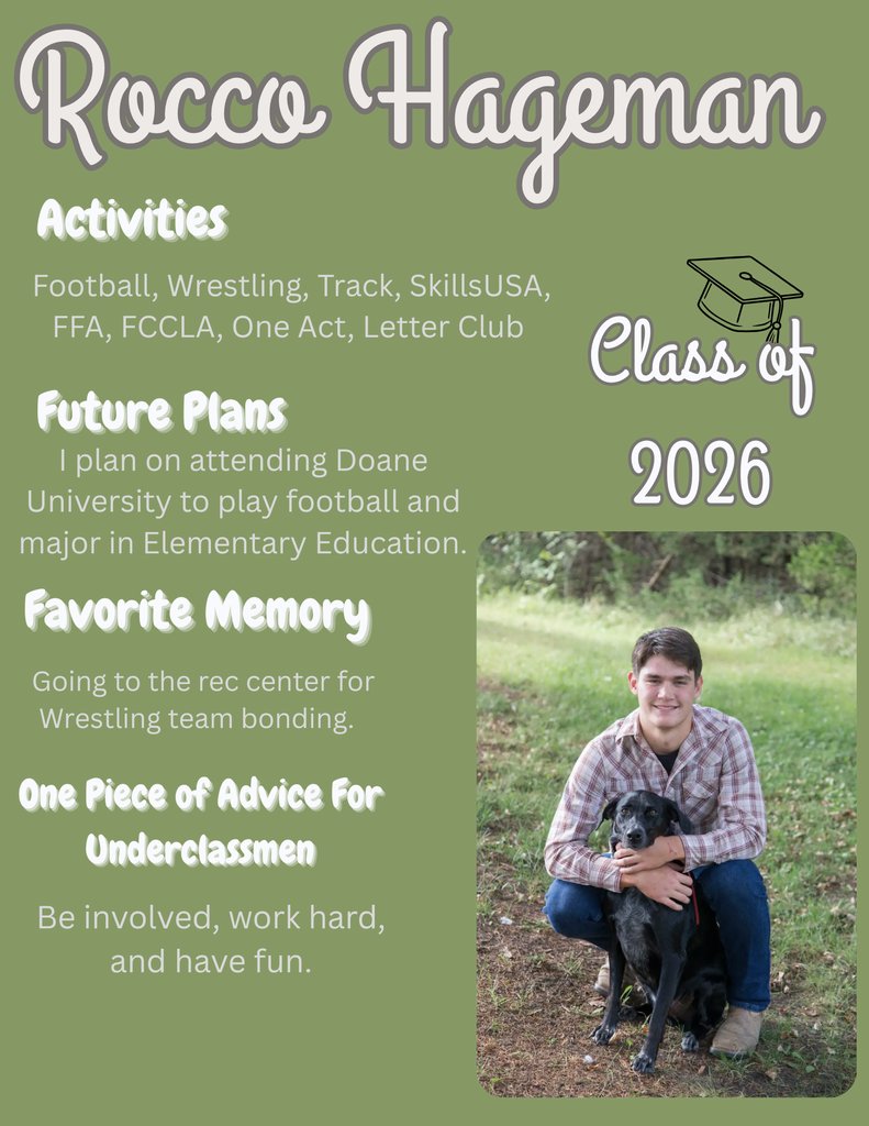 EBTigers's tweet image. Today's Senior Spotlight is Rocco Hageman.  We are proud of you! 
Congrats!  #classof2026