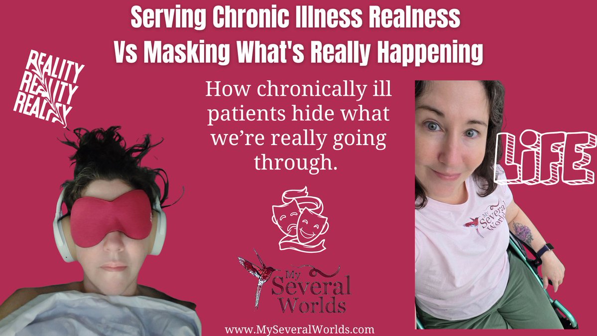globetrotteri's tweet image. #ChronicIllness Realness vs Masking What's Really Happening. What I let others see about my illness compared to what is happening are two different things. Chronically ill people do a lot of #masking. We hide what we are going thru for many reasons:
🔗
myseveralworlds.com/2023/09/22/chr…