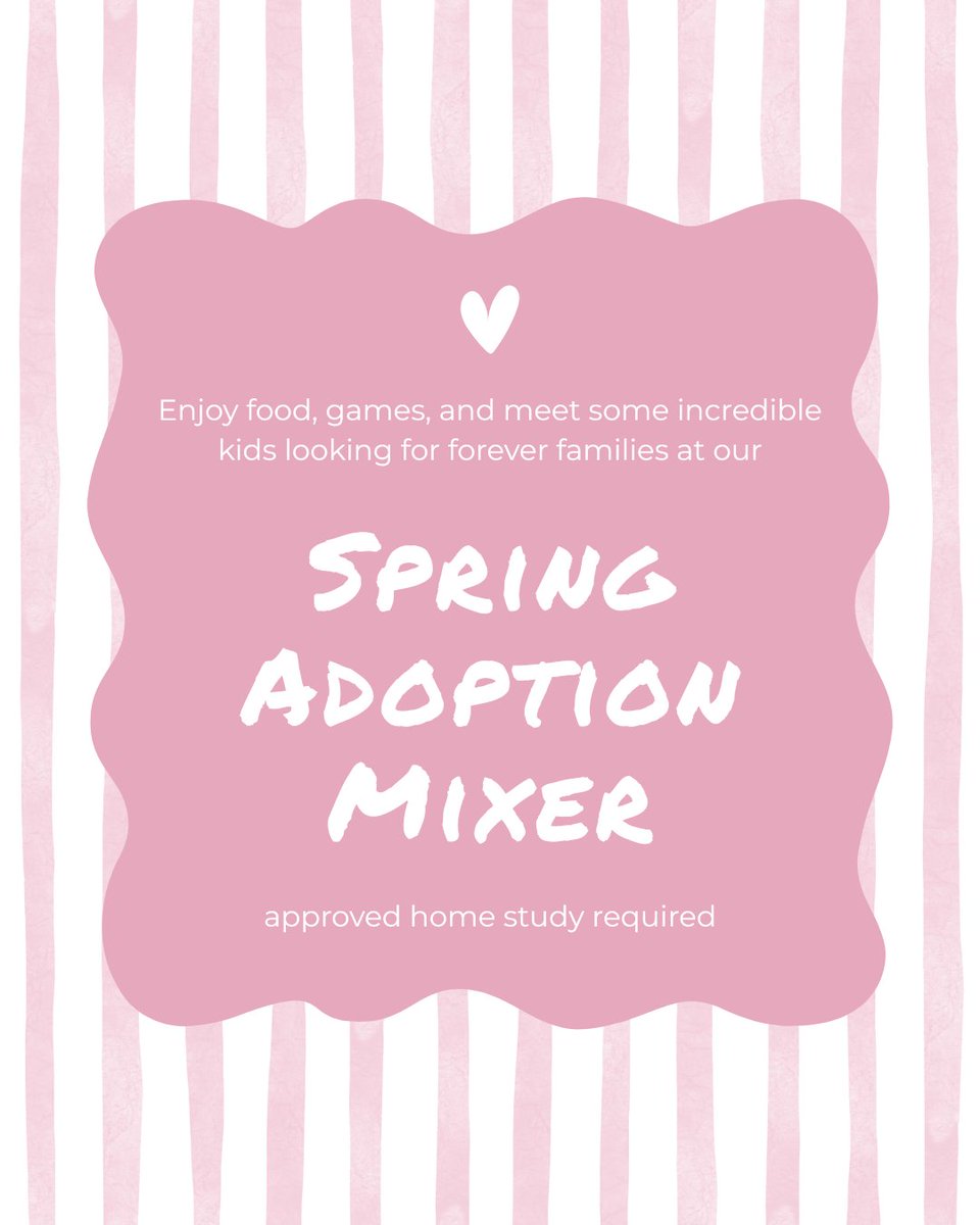 SCCSkids's tweet photo. Join us for our Spring Adoption Mixer on May 2nd 🌸💙

Connect and take the next step in your adoption journey
📧 Email Morgan.Baker@summitkids.org to register

Approved home study required https://t.co/U8uafBcyRj
