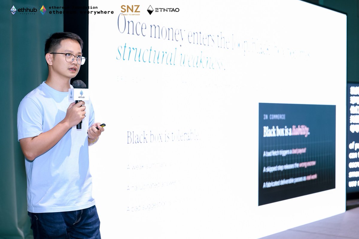 primus_labs's tweet photo. Congrats to @ethereumhkhub on Asia's first Ethereum Community Hub in Hong Kong 🎉

At the stage, our CEO @xxiang_xie put it plainly: most agents today are black boxes, and that's a serious problem when real value is at stake.

That's exactly the problem Primus is built to solve. When agents take actions, those actions need to be verifiable, not just their outputs.

Verifiable agents aren't a nice-to-have. They're the foundation.
