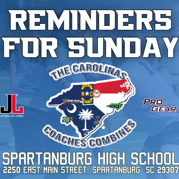 CoachesCombines's tweet image. 🚨 It’s Combine Weekend 🚨

The Carolinas Coaches Combines head to Spartanburg this weekend!

📍 2250 East Main Street, Spartanburg, SC

⏰ Registration Times:
-Session 1: 7:30am
-Session 2: 11:45am
-Session 3: 4pm

Spectators welcome: $5

@JohnsonLambe @SCFCA1 @iguerin