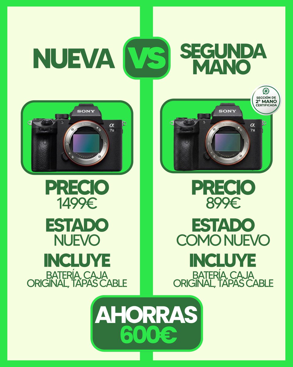 Camaralia's tweet image. ¿MISMO EQUIPO, 600€ MENOS? SÍ, ES POSIBLE. 💸

✅ Revisado por expertos de Camaralia.
✅ Garantía y confianza total.
✅ Mismo rendimiento, precio de ocasión.

¡Solo tenemos una unidad! Corre a por ella.

👉 camaralia.com/es/14169-sony-…

#sony #camaralia #descuento #camaraliaenabril