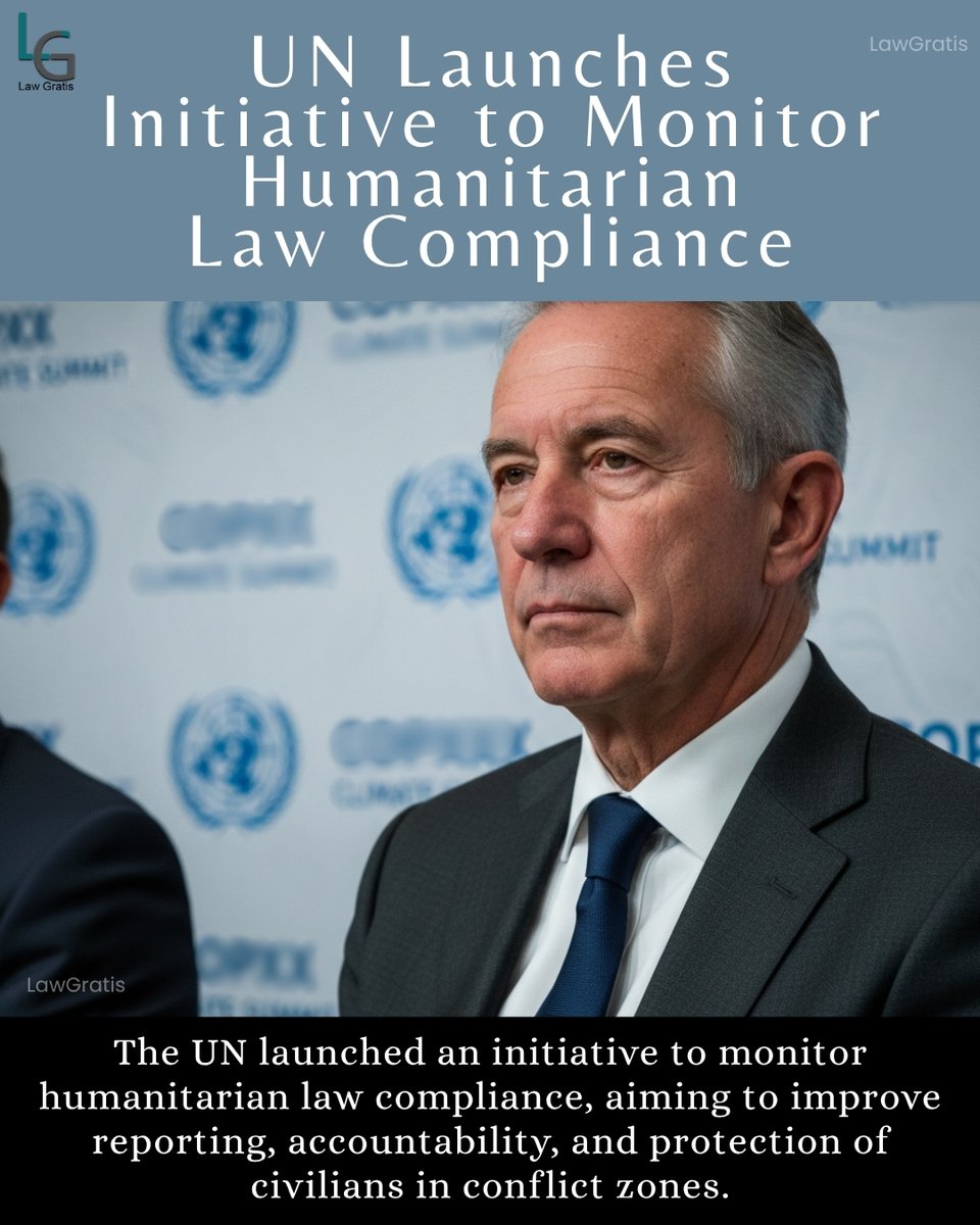 lawgratis's tweet image. UN launches initiative to monitor IHL compliance, aiming to improve reporting, accountability, and protection of civilians in conflict zones worldwide.

#UNInitiative #IHL #HumanitarianLaw #ProtectCivilians #ConflictMonitoring #Accountability #LawGratis