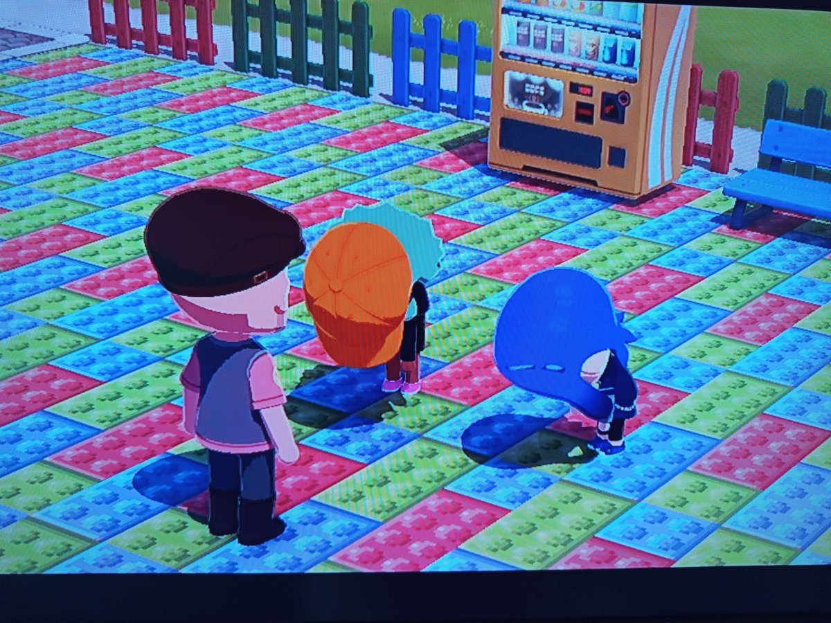Dolly Dimpley felt in love with Kenny from The Walking Dead, but later felt in love with TF2 Heavy, she declared her love to him, but Shiver for Splatoon appeared and tried to steal him from her.
In the end, the Heavy rejected both of them.
A normal day in Tomodachi Life.
