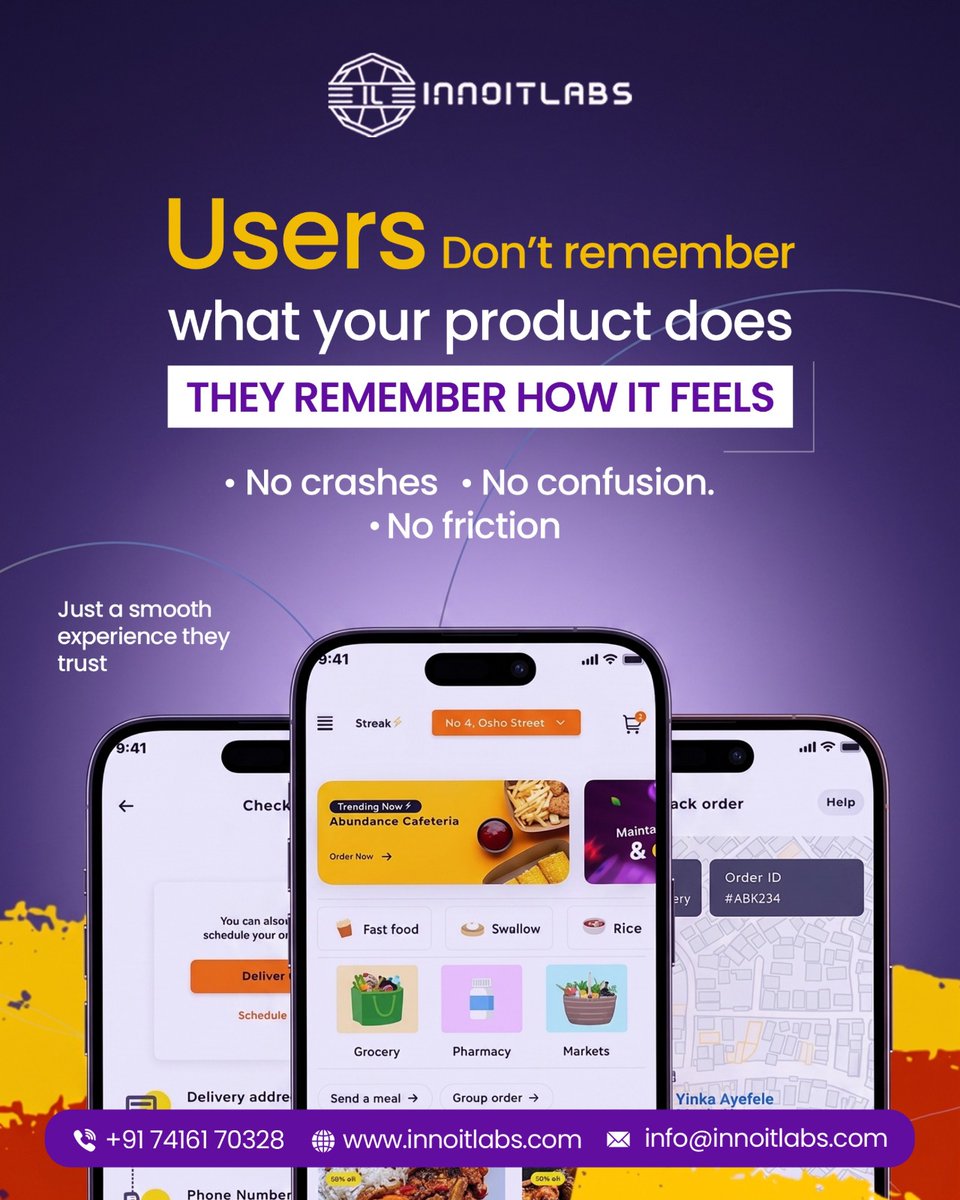 Innoit_Labs's tweet image. Stability is what users remember 
No crashes. No confusion. Just smooth, reliable digital experiences that build trust every time.
Build products people love and rely on

Call: +91 74161 70328

Website: innoitlabs.com

 Hyderabad

#innoitlabs #AppDevelopment #UXDesign