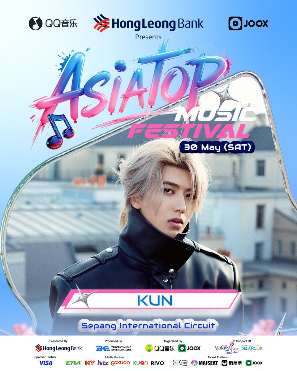MyKpopHuntress's tweet photo. ASIA TOP MUSIC FESTIVAL

📅 30 & 31 MAY 2026
📍SEPANG INTERNATIONAL CIRCUIT
Lineup 💫

DAY 1️⃣ #NexT1DE #AINAABDUL #BELLESISOSKI #WINMETAWIN #NMIXX #WINNER #DAESUNG #KUN  
DAY 2️⃣ TBA

& more to be announce 

✨️ 16 Asian artists, two-days of nonstop music revelry. Let's Enjoy the Beat! ✨️

Presented by #HongLeongBank, Organized by #JOOX and #QQMusic

#ASIATOPMUSICFESTIVAL