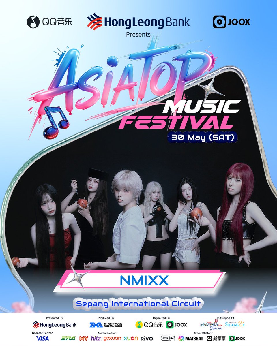 NMIXX has been confirmed as a performer at the 2026 Asia Top Music Festival in Malaysia on May 30, 2026

📍 Sepang International Circuit, Selangor, Malaysia