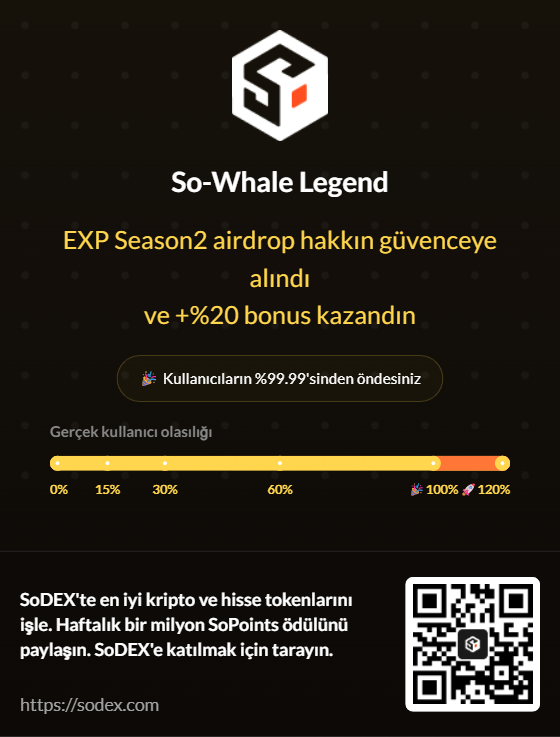 Kad1rss's tweet photo. 🔥SoDEX'te en iyi kripto ve hisse tokenlarını işle. Haftalık bir milyon SoPoints ödülünü paylaşın. SoDEX'e katılmak için tıklayın.
🔥S2 EXP Airdrop'a katıl. 30M $SOSO'ya kadar ödül havuzunu paylaş. Tıkla, SoSoValue'a katıl.
 https://t.co/ycZsBTVVH0 https://t.co/OHTFvhloBZ
