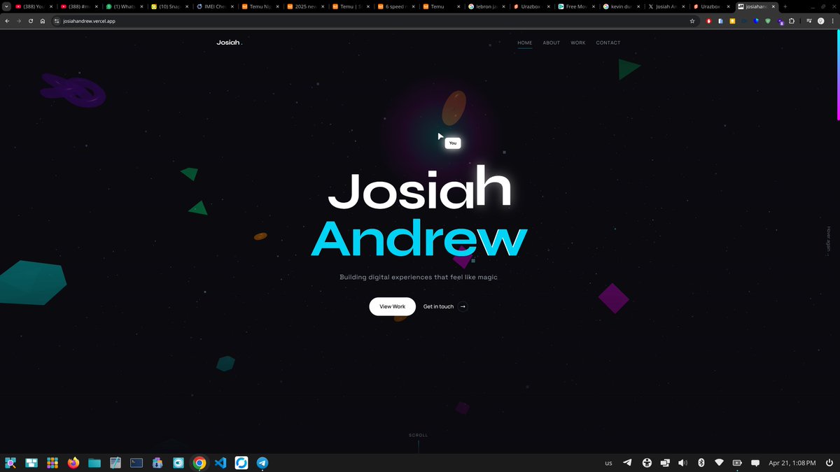 da_coder1's tweet photo. Made my personal portfolio with @greensock @threejs @sveltejs @tailwindcss, and lenis scroll
Preview live @ https://t.co/r2VqjeUYeX https://t.co/9hfUlHwVWA