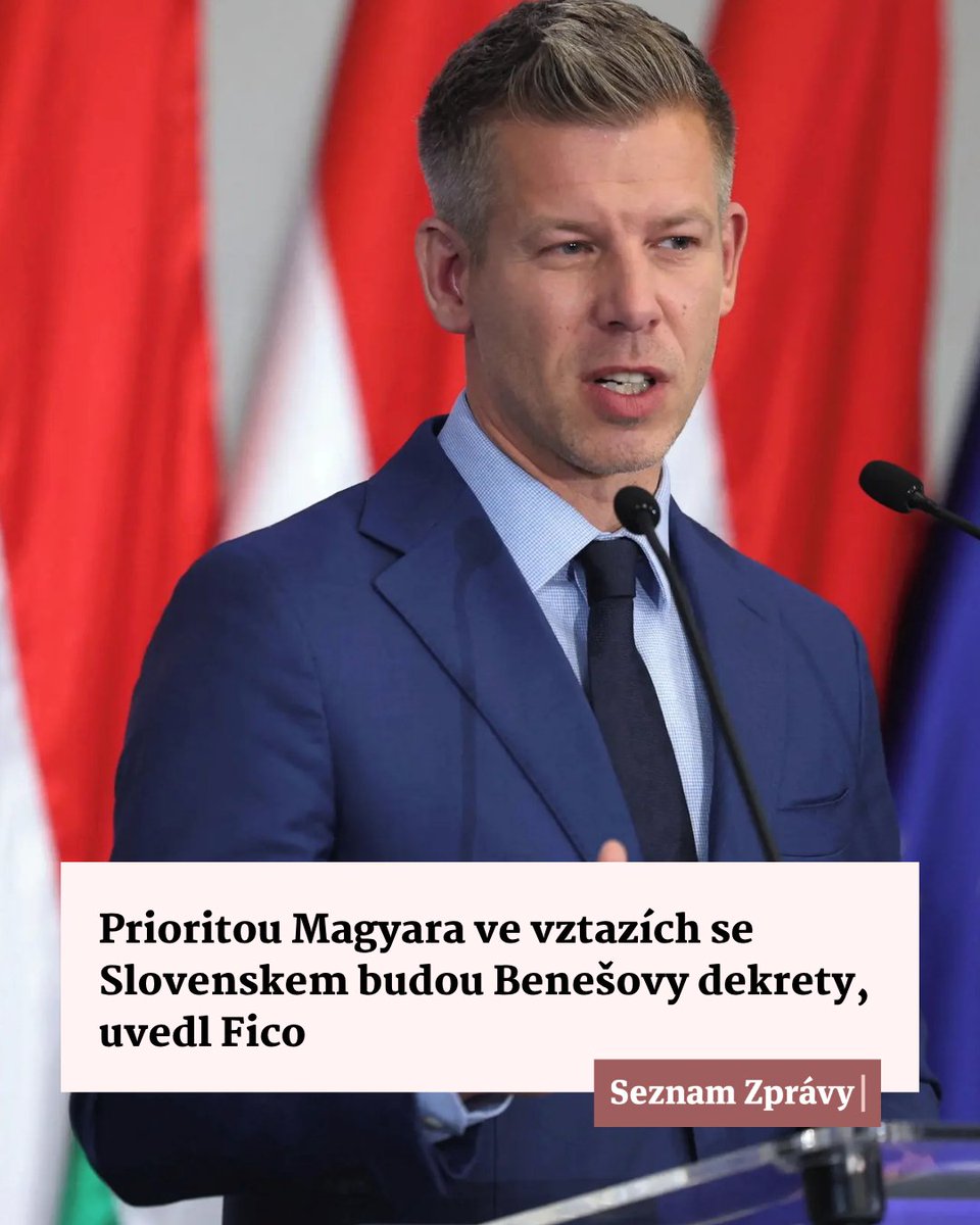 SeznamZpravy's tweet image. Slovenský premiér Robert Fico si telefonoval s pravděpodobným budoucím maďarským premiérem Péterem Magyarem. Ten po Slovensku chce zrušit zákon, který trestá zpochybňování Benešových dekretů.

👉 seznamzpravy.cz/clanek/304515