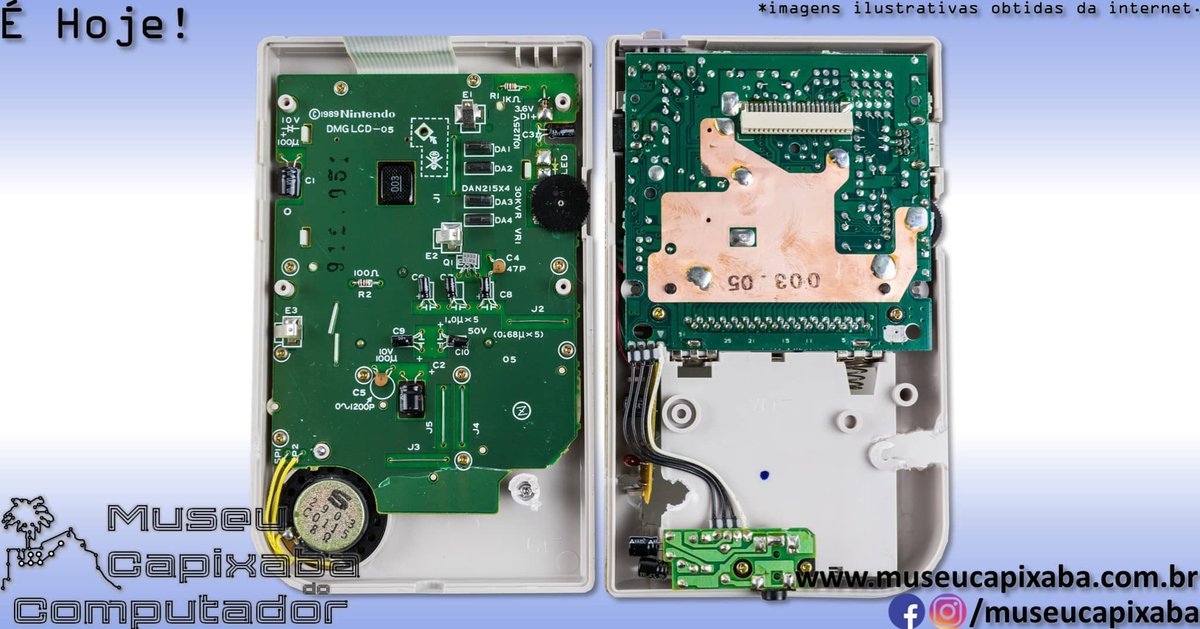 museucapixaba's tweet image. É hoje! O videogame Nintendo Game Boy GB de 1989.

+em museucapixaba.com.br/hoje/videogame…

#MuseuCapixaba #mcc #éhoje #museu #Tecnologia #Retro #Geek #OnThisDay #Nintendo #GameBoy #GunpeiYokoi #GameandWatch #NES #Famicom #SharpLR35902 #i8080 #Tetris #AtariLynx #SEGA #Gamegear #ゲームボーイ