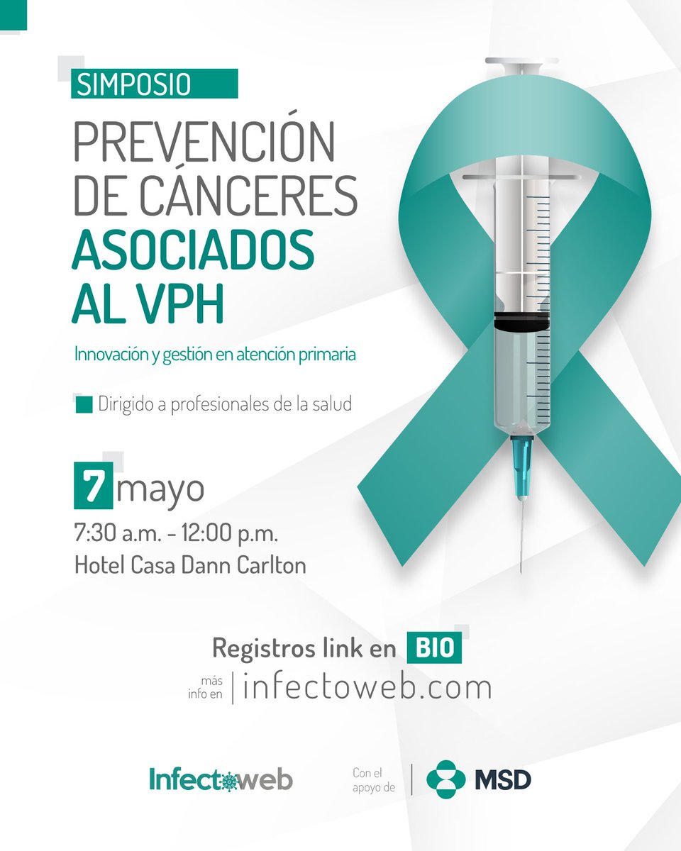 InfectoWeb's tweet photo. ¿Ya te inscribiste?

El próximo 7 de mayo tenemos un encuentro presencial pensado para ti, profesional de la salud, donde exploraremos innovación, estrategias y gestión práctica para fortalecer la prevención en tu día a día.  

📍 Hotel Casa Dann Carlton - Bogotá 📷 https://t.co/S6SlfL9FJU