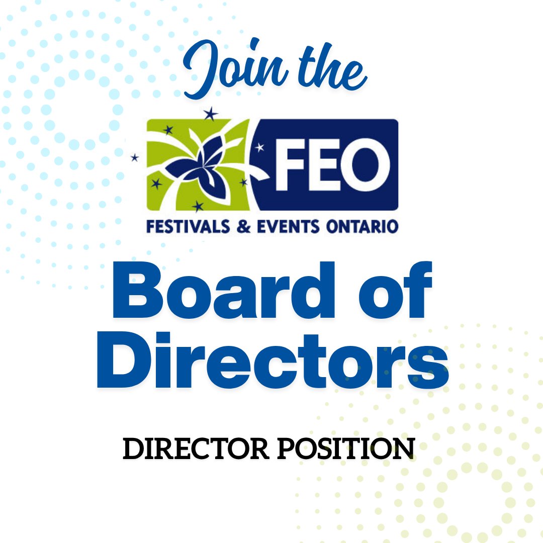 FEOntario's tweet photo. FEO is looking to fill some very important positions on our Board. We are looking for a Treasurer and Director. If you're passionate about Ontario’s diverse &amp; dynamic festivals &amp; events sector, we want you!! Click this link to learn more. Deadline May 15. https://t.co/BqU4krvpQ9 https://t.co/uARTarjqSd