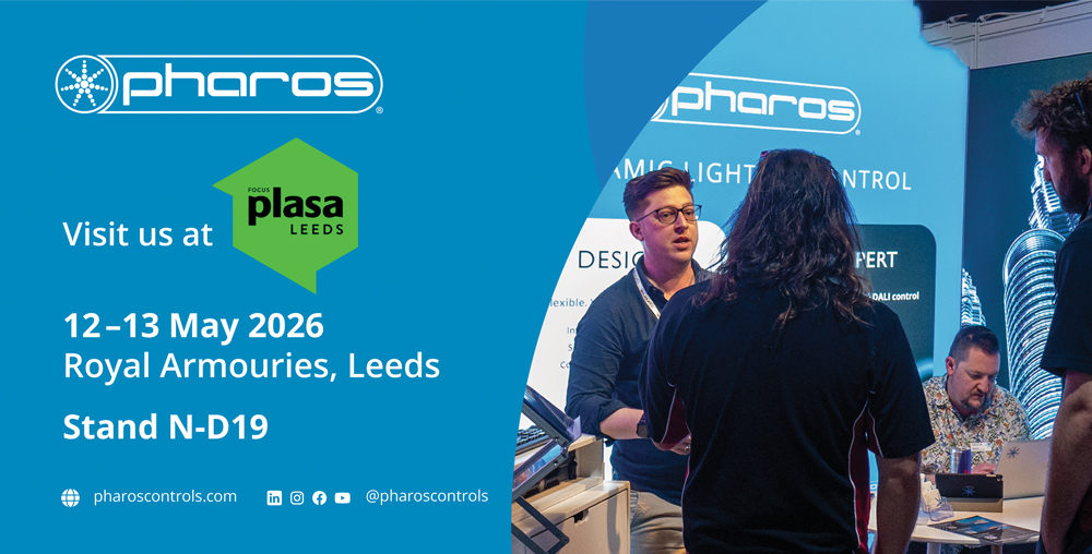 A1lightingmag's tweet image. Pharos showcases latest innovations at PLASA Focus Leeds 2026. Find out more ➡️ a1lightingmagazine.com/company-news/p… #lighting #lightingnews #Pharos #lightingcontrols #innovations #PharosExpressrange @plasashow @pharoscontrols
