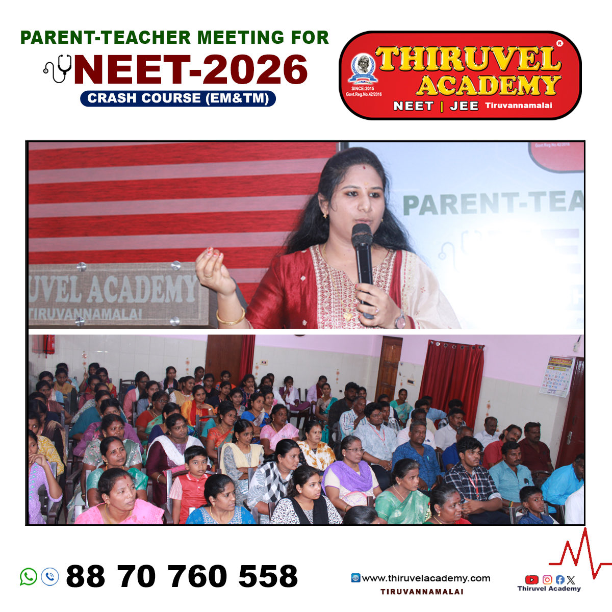 Thiruvel_'s tweet photo. Thiruvel Academy in Thiruvannamalai successfully completed Parent Teacher Meeting for NEET 2026 

#NEET2026 #ParentTeacherMeeting #successfullycompleted #thiruvelacademy #thiruvannamalai https://t.co/If9FaISuuj