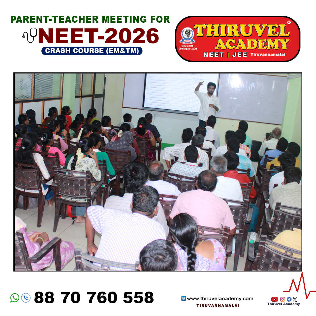 Thiruvel_'s tweet photo. Thiruvel Academy in Thiruvannamalai successfully completed Parent Teacher Meeting for NEET 2026 

#NEET2026 #ParentTeacherMeeting #successfullycompleted #thiruvelacademy #thiruvannamalai https://t.co/If9FaISuuj