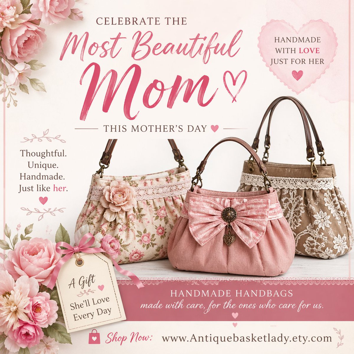 Antiquebasket's tweet image. Celebrate Mom on her Special day with a beautiful handmade handbag or accessory.  #handmade #etsygifts #Mothersday
Antiquebasketlady.etsy.com