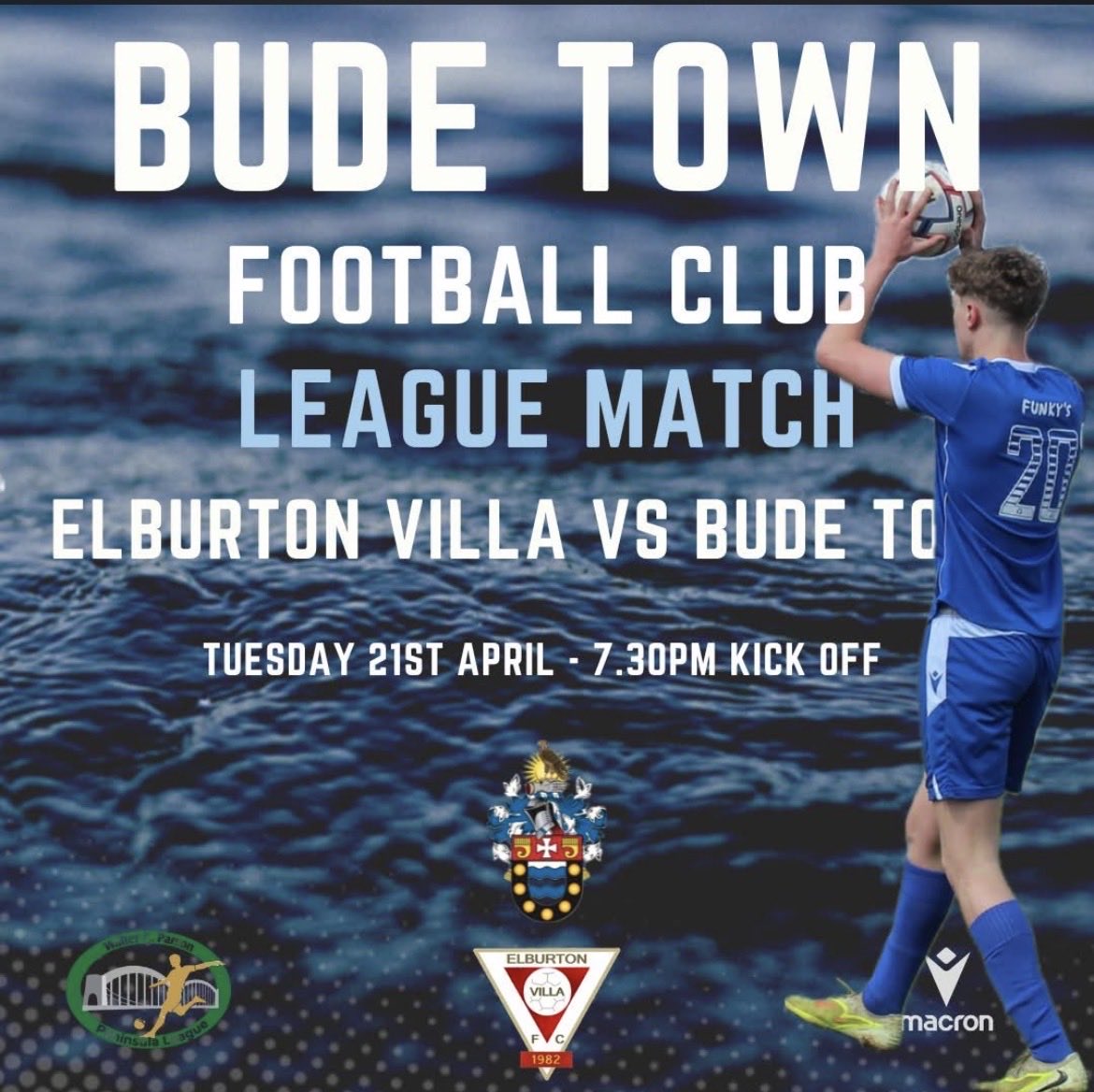 BudeFc's tweet photo. Match day ⚽️

We finish off our 2025/26 campaign with a game under lights against this seasons 2nd placed side, Elburton Villa.

Off the back of three wins on the bounce against St Day, Wendron and Launceston, the lads are on a high and very much looking forward to this one 💙 https://t.co/isd80jcwNC