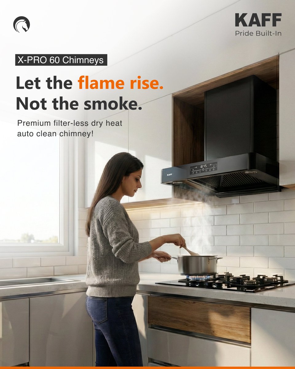 kaffindia's tweet image. Cook without compromise. Breathe without effort.

Upgrade to the XPRO 60 Filterless Chimney—1400 m³/h suction, auto-clean tech &amp;amp; sleek matt black design.

Modern cooking, redefined.

 kaff.in/products/xpro-…

#Kaff #SmokeFreeKitchen #SmartKitchen