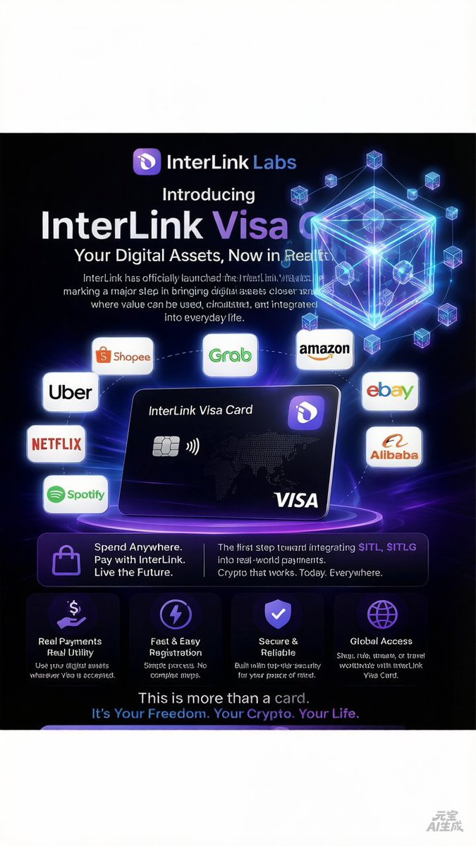 codjo66483's tweet photo. Experience real-world crypto payments with the InterLink Visa card. 💳
Fast, secure &amp; seamless spending anywhere, anytime.
Turn your digital assets into everyday value on global platforms instantly.
#interlink #itlg #itl https://t.co/xtQC6JE1K5