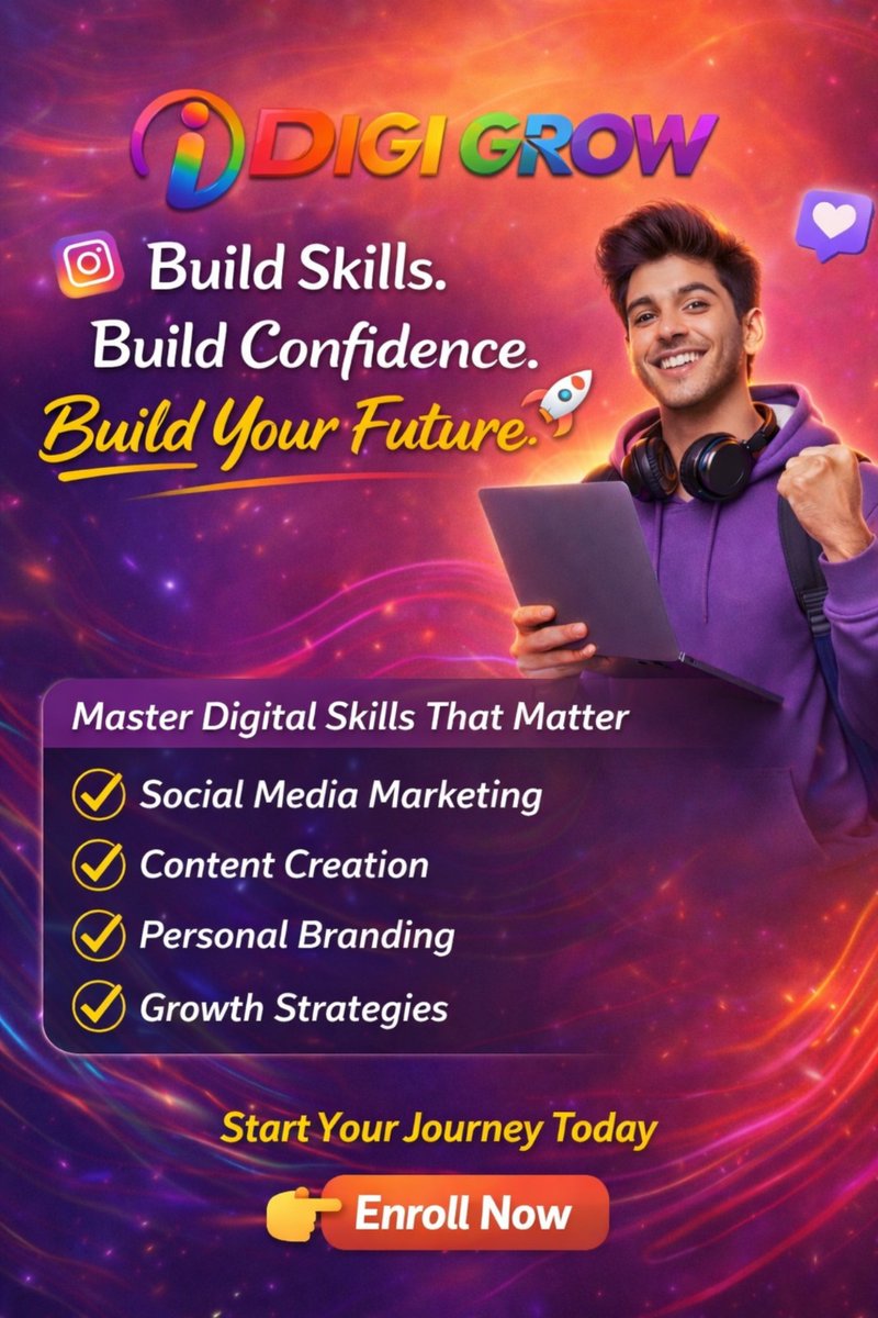 idigigrow2's tweet photo. Learn. Grow. Transform. ✨

Step into the digital world with confidence
and build skills that open real opportunities 

📚 Content Creation
📈 Social Media Growth

👉 Your growth journey starts NOW

#DigiGrow #LearnGrowTransform #DigitalSkills #ContentCreation #SocialMediaGrowth https://t.co/nGkc1xxOo6