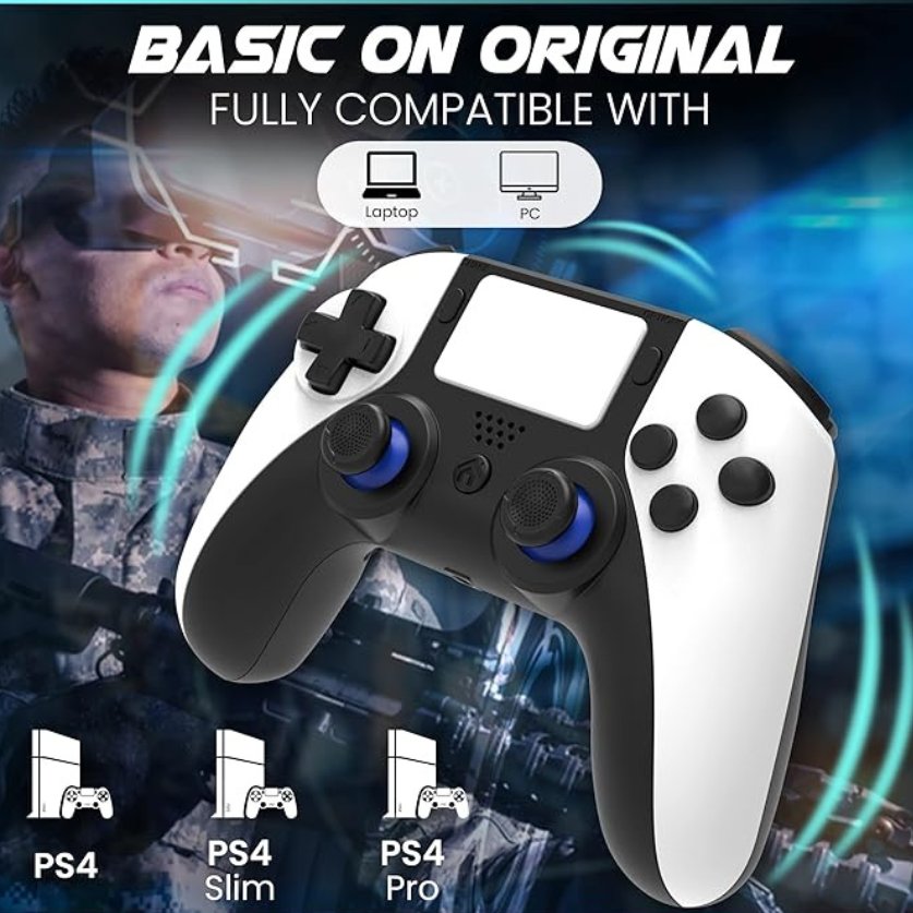 DitCompany's tweet image. megacom P4 PC Wireless Bluetooth Controller - Gamepad with 2 Remap Keys, Rechargeable Battery, 3.5mm Audio Jack, Speaker, Multi-touch Pad, Dual Vibration - Compatible with P4
#wireless #bluetooth #controller #gamepad #gadgets