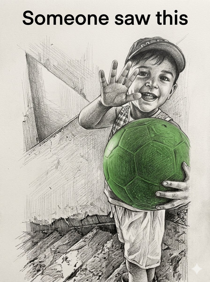 Someone saw a boy playing in the ruins...
And created a symbol of unbreakable