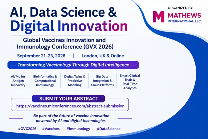VaccineEvent's tweet image. 🤖 AI, Data Science &amp;amp; Digital Innovation in Vaccines
Explore AI-driven antigen discovery &amp;amp; smart vaccine systems at GVX 2026(@VaccineEvent)
📅 Sept 21–23, 2026 | London &amp;amp; Online
📄 Submit Abstract: vaccines.miconferences.com/abstract-submi…
#GVX2026 #AIinHealthcare #Vaccines #Immunology