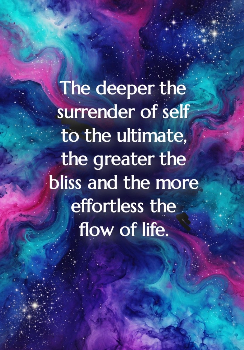 CallsToMind's tweet image. The deeper the surrender of self to the ultimate, the greater the bliss and the more effortless the flow of life.

#Bliss #effortlessliving