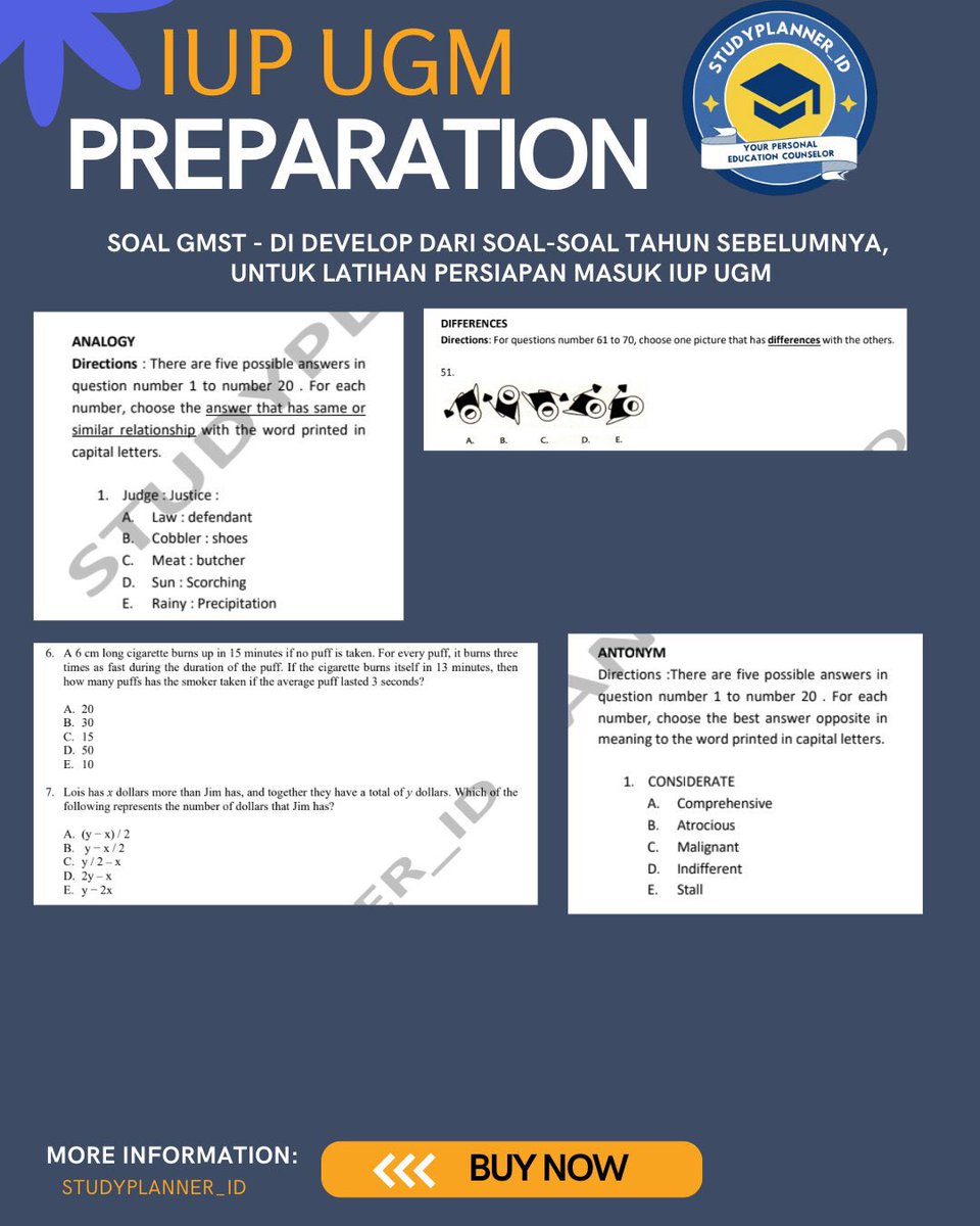 MENTORING PTN-JUAL SOAL IUP UGM/IUP ITB/SIMAK KKI tweet media