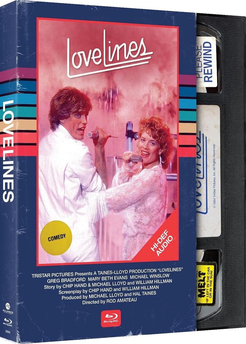 disc_connected's tweet image. ***ANNOUNCEMENT***

Coming on June 23rd on Blu-ray in the US from @AllianceHomeEnt as part of their #Retro #VHS Collection: #Lovelines (1984)!

Note: This is a standard Blu-ray in a slipcover printed to look like it is housing a VHS, but there is no VHS present.

A romantic