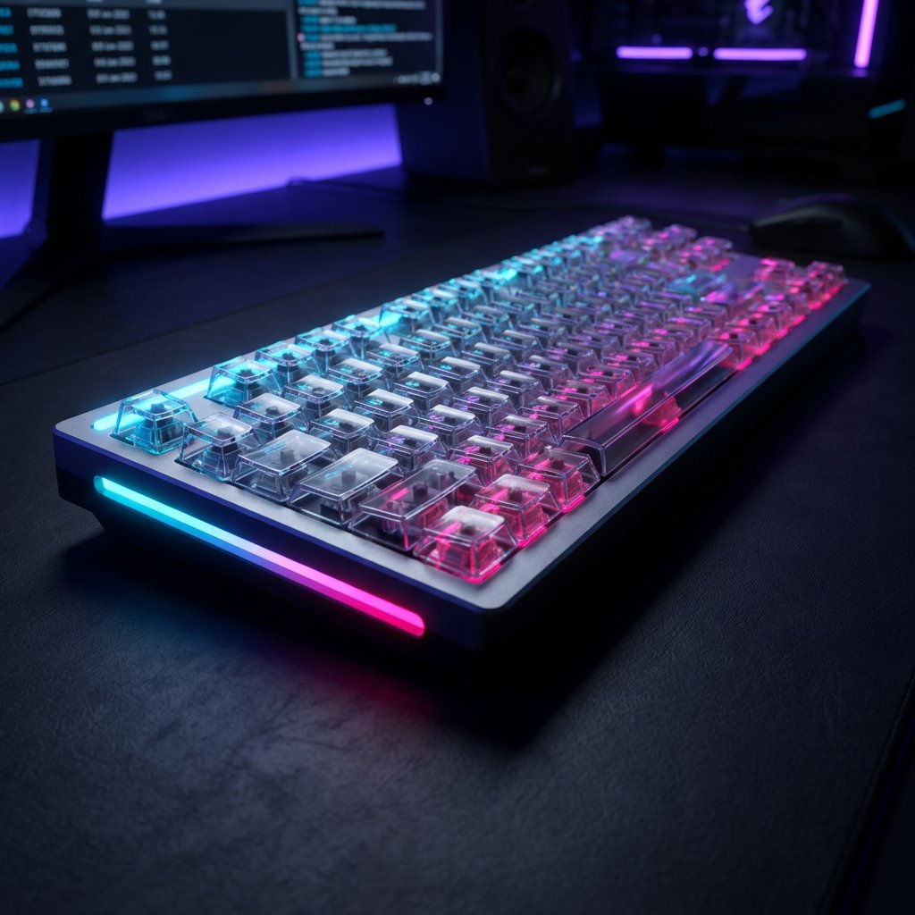 J62154229's tweet image. Where neon meets transparency. This is the ultimate cyberpunk romance. 💜📷💙
Which one belongs on your dream setup?#GamingSetup #RGB #Keycaps #Cyberpunk2077 #Vibe