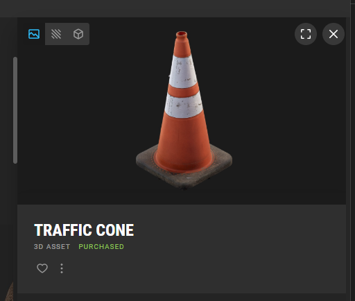 Nonja3d's tweet photo. @PawnDriver @MarioVivs @chromaspring Don't games do this though? I know Call of Duty uses Quxiel assets. They would have a studio license. They even have a cone 💀 https://t.co/DGZn4NisDY