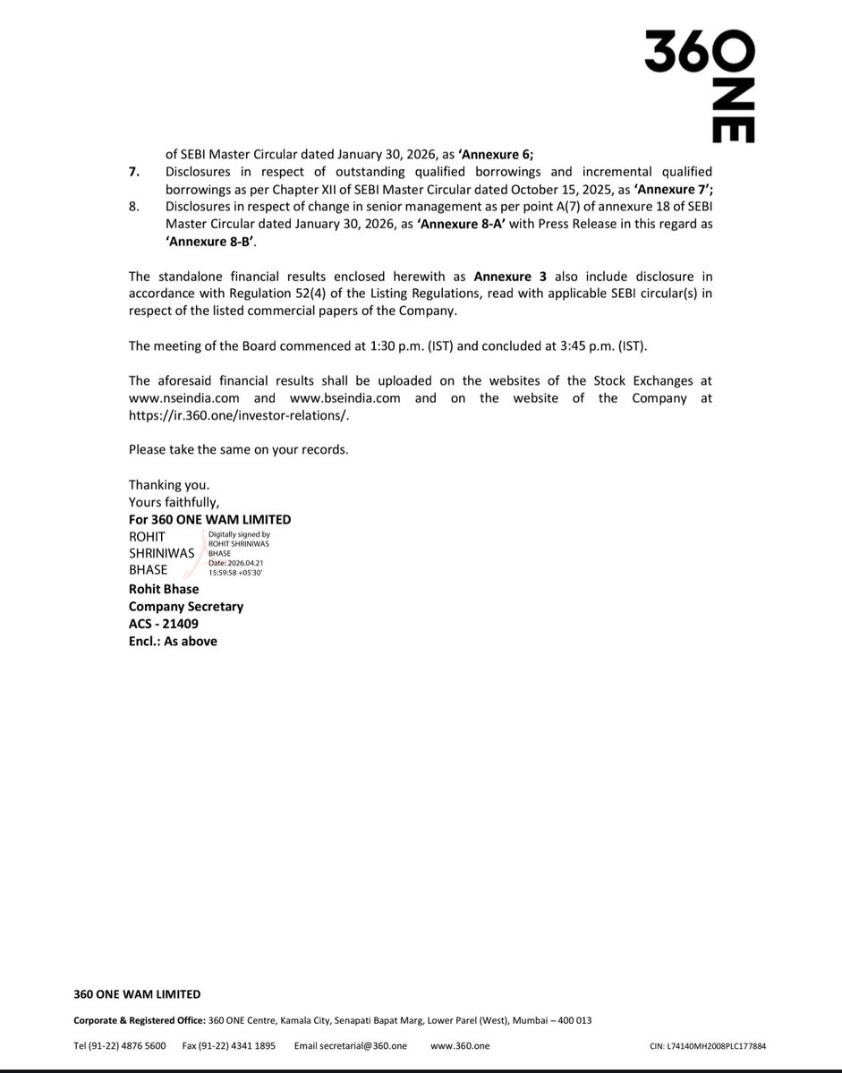 BusinessNewsPo1's tweet image. #360OneWam Ltd Declared Final Dividend of Rs 6.00 (600%) per share of FV Rs 1 with Q4 &amp;amp; Annual Audited Financial Results 
#StockToWatch
#StockInNews 
#StockInFocus 
#StockMarket
#Nifty #NSE #BSE #Nifty50 #Sensex