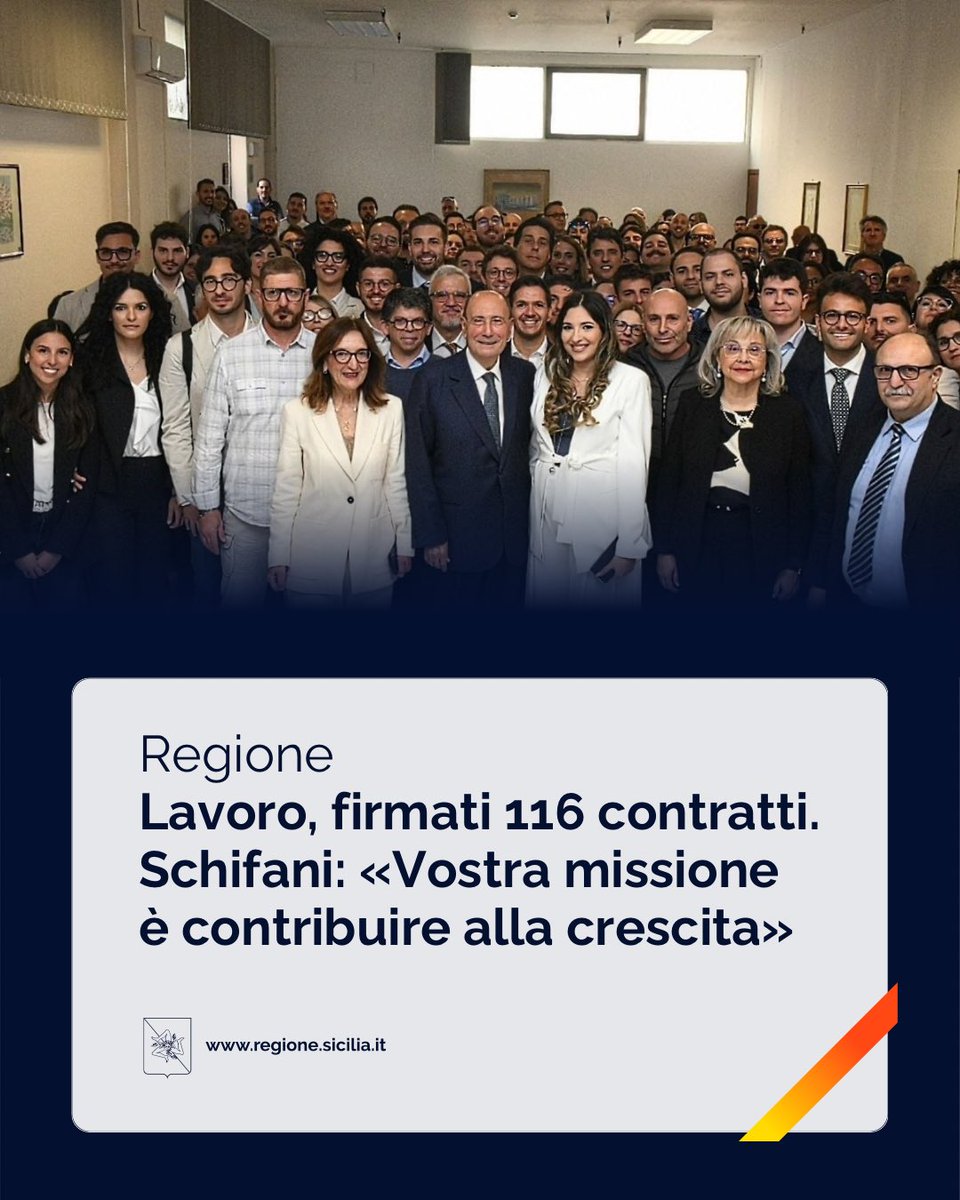 Regione_Sicilia's tweet image. 👥 Sono stati firmati questa mattina a #Palermo, alla presenza del presidente della #RegioneSicilia @RenatoSchifani, i contratti di lavoro a tempo indeterminato che immettono nei ranghi della pubblica amministrazione 116 unità.

Leggi 🔗 regione.sicilia.it/la-regione-inf…

#Sicilia