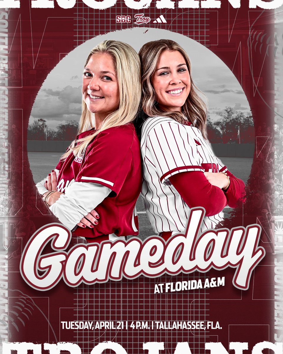 TroyTrojansSB's tweet image. Sunshine State midweek coming up ‼️

🆚 » Florida A&amp;amp;M
📍 » Tallahassee, Fla.
⏰ » 4 p.m.
🏟️ » Veronica Wiggins Field
📊 » gotroy.us/mwp

#E³ | #OneTROY ⚔️🥎