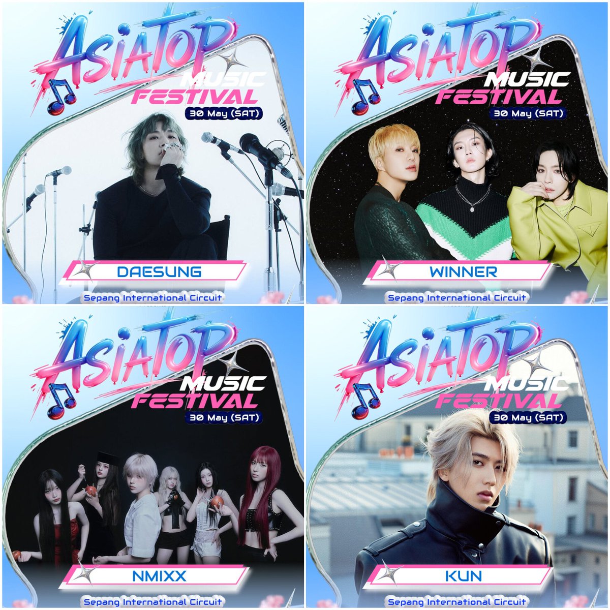 5/30,31で計16アーティストが出演するASIA TOP MUSIC FESTIVAL、現時点で発表されている30日の出演者👀

Win Metawin🇹🇭
NexT1DE🇹🇭
Aina Abdul🇲🇾
Belle Sisoski🇲🇾
D-LITE (DAESUNG)🇰🇷
WINNER🇰🇷
NMIXX🇰🇷
KUN🇨🇳

cr. <a href="/JOOXTH/">JOOX Thailand</a>