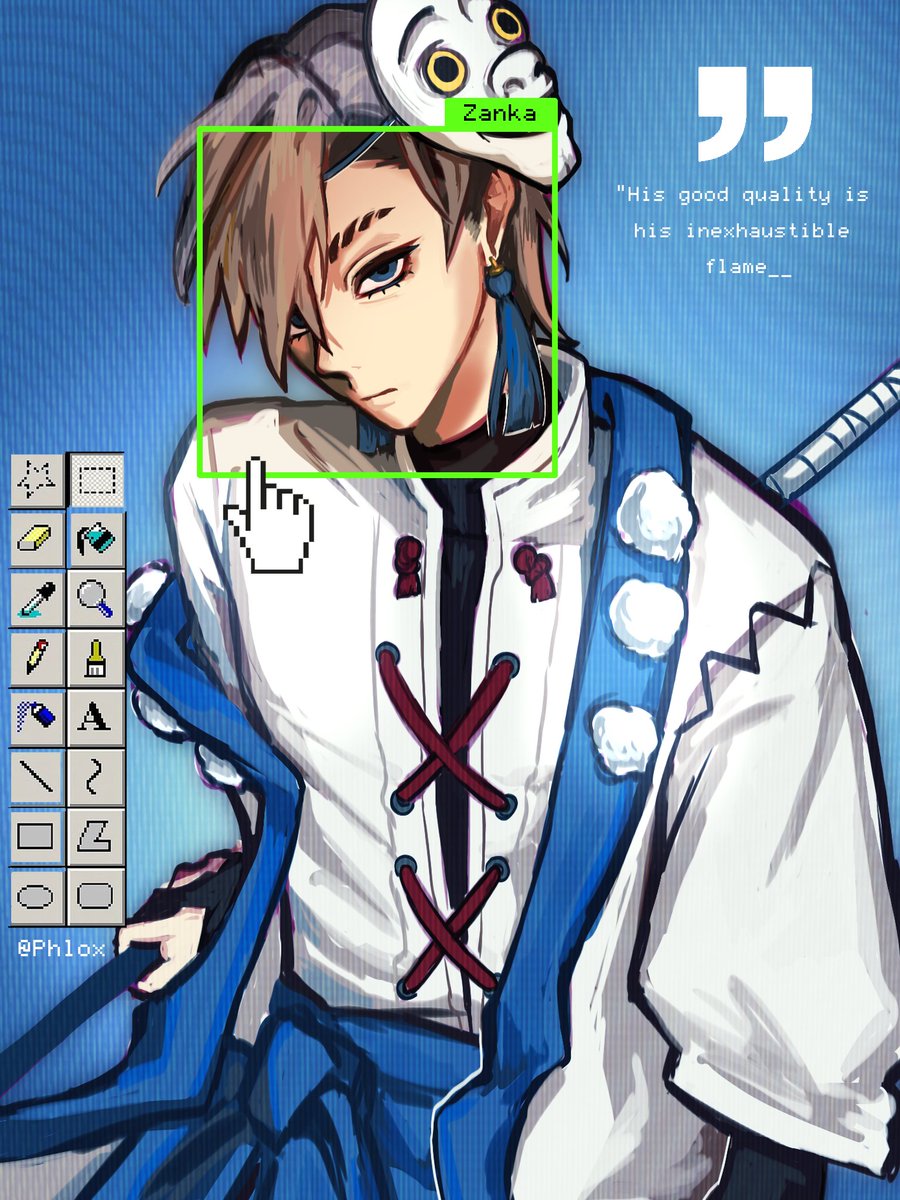 Phl0xsu's tweet image. Is he blue or green? #zanka #GACHIAKUTA