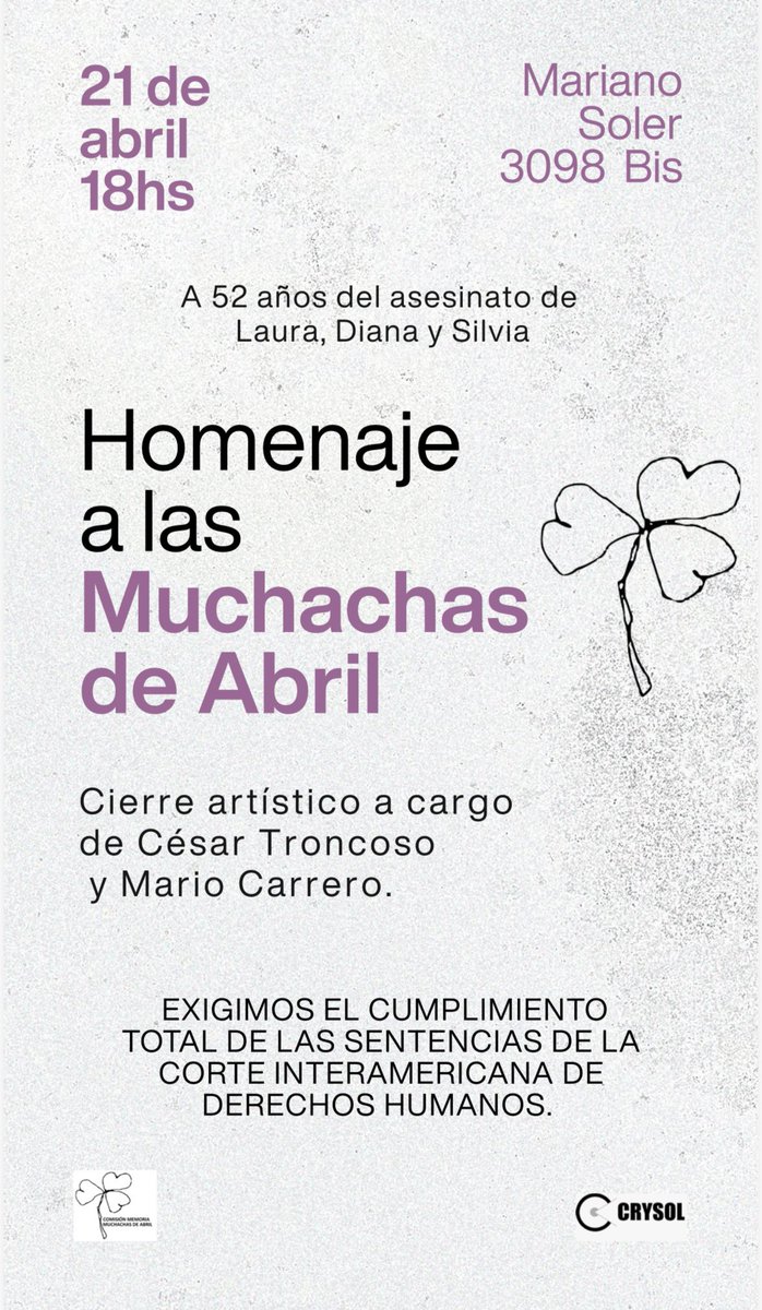 AntoTorelli's tweet photo. Abril vuelve a doler, pero también a convocarnos. Las muchachas de abril no son solo memoria: son presente y compromiso activo con la verdad, la justicia y la dignidad
🧵 https://t.co/eXMIwSH8QM