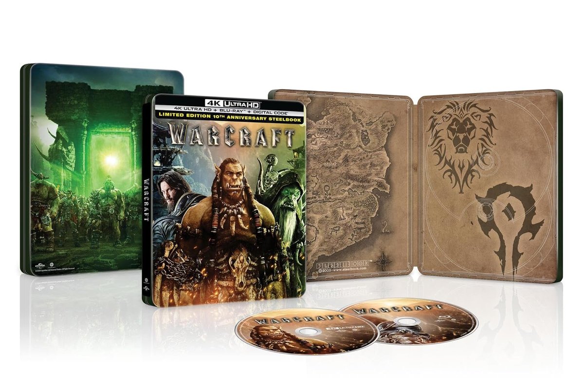 disc_connected's tweet image. ***ANNOUNCEMENT***

Coming on June 16th on #4K #Steelbook in the US from @UniversalPics: #Warcraft (2016)!

The peaceful realm of Azeroth stands on the brink of war as its civilization faces a fearsome race of invaders: orc warriors fleeing their dying home to colonize another.