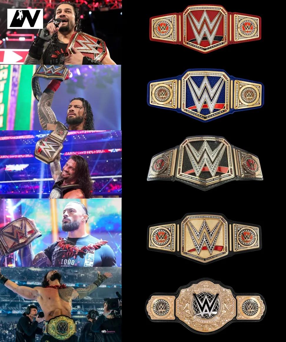 Roman Reigns is now the first male wrestler in WWE history to hold every version of the modern World Championship 🐐👏🏻