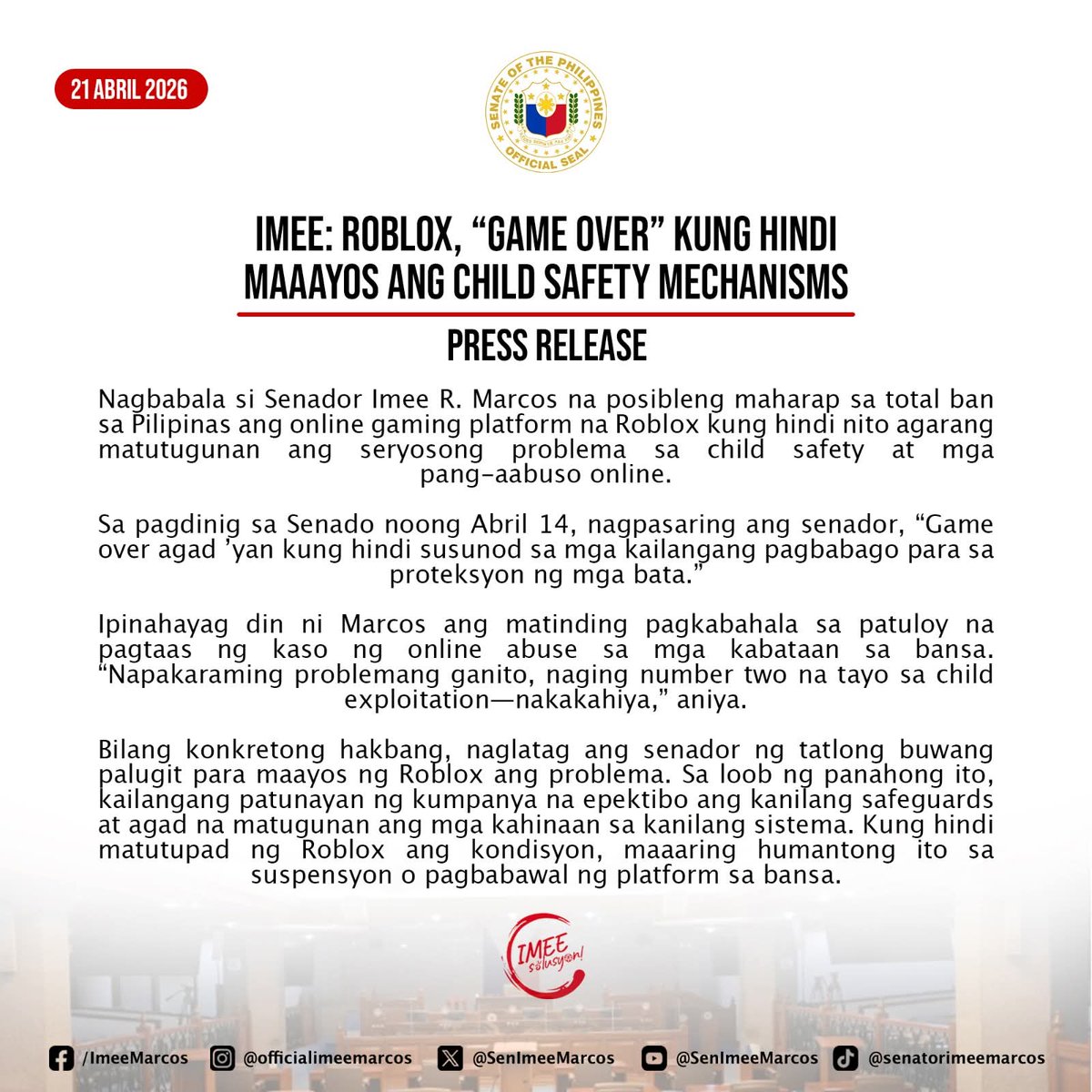 Imee R. Marcos tweet media