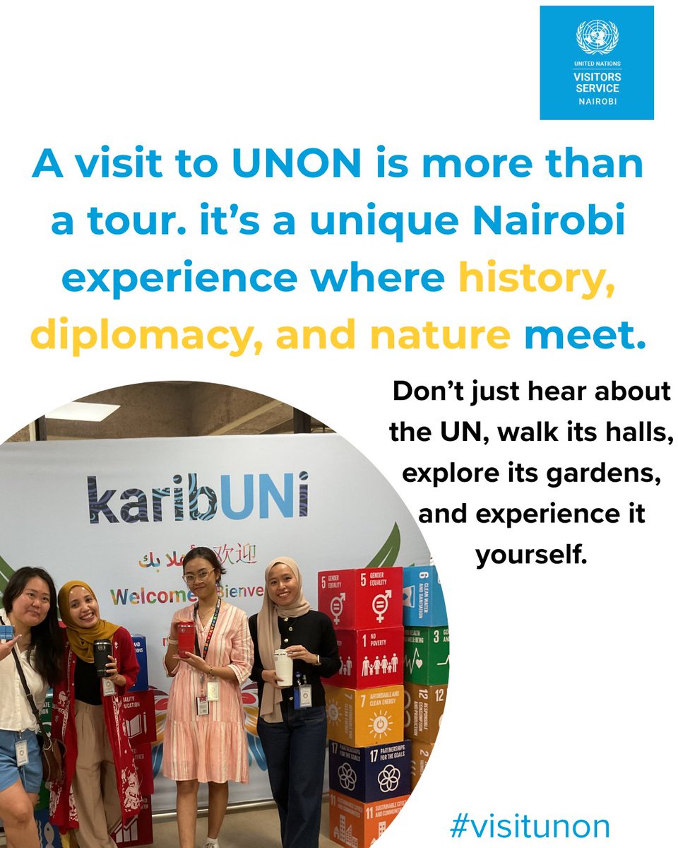 Sherehe_Plug's tweet image. 🌍🏛️ #Nairobi #VisitUNON

Ever wondered what happens inside the 👀UN’s HQ in Africa🌍

Walk the grounds, hear the stories &amp;amp; see global work in action 😮‍🔥

🗓️ Mon–Fri
⏰ 9:30 | 11:00 | 12:30 | 2:00 | 3:30
📍 Gigiri
🎟️ From KES 550

Book 👇 un.org/visit/nairobi

#SherehePlug